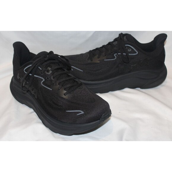 NIB Hoka One Men\'s Clifton 10 WIDE Running Athletic Sneakers‎ BBLC BLACK main image 8